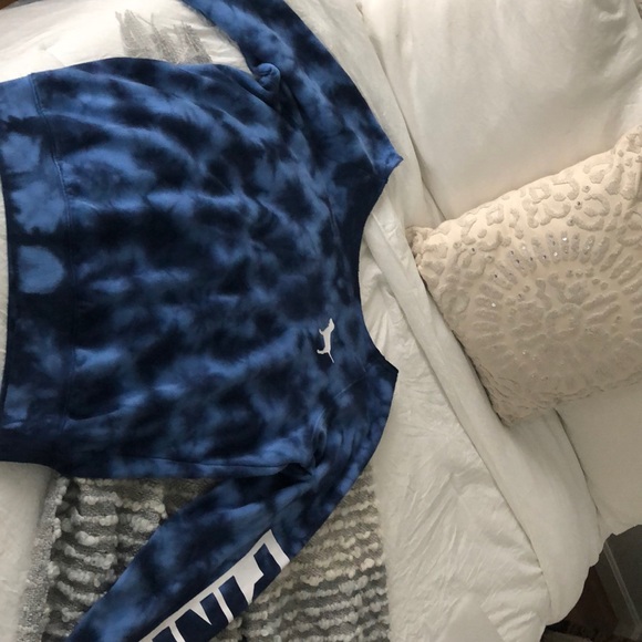 PINK Victoria's Secret Sweaters - PINK size M Blue Tye Dye Sweatshirt